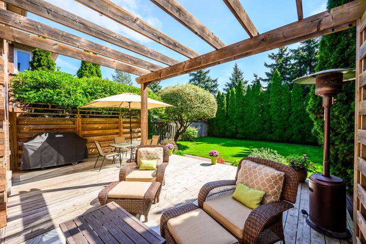 Under the pergola